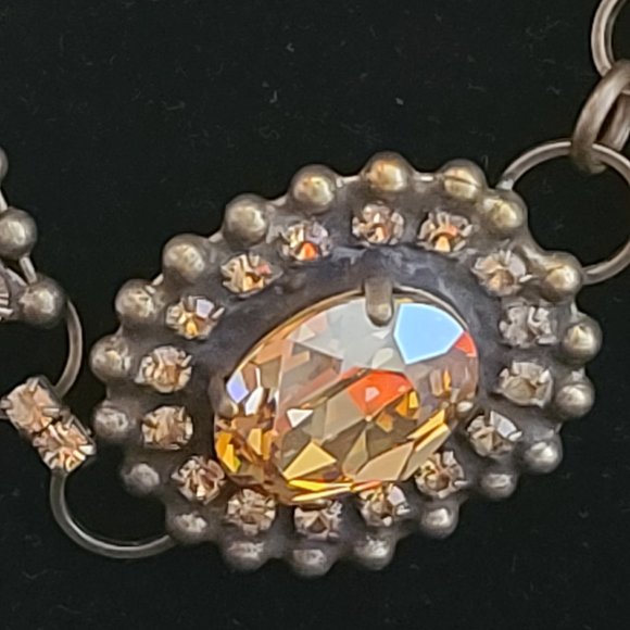 VAN GALZ - Ballchain, Leather & Crystal Wrap, Oval Pendant Necklace - Picture 14 of 14